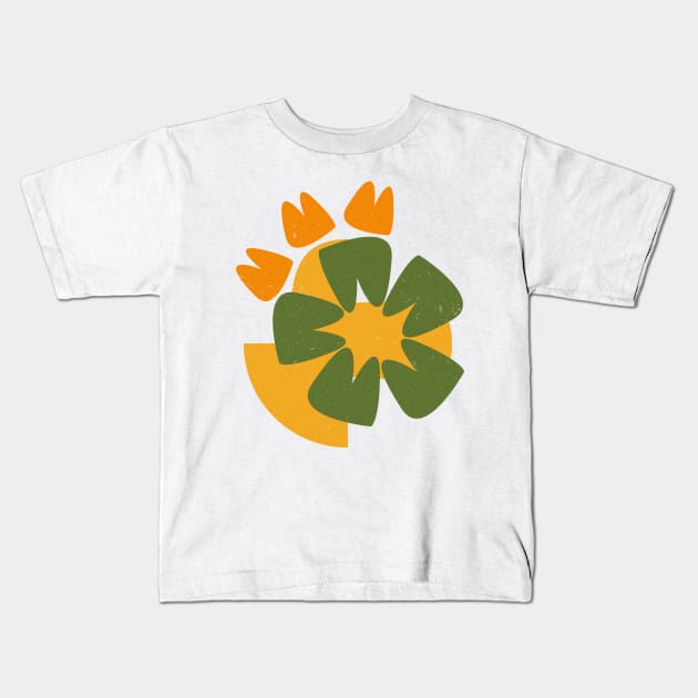 Simple Floral in Random Shape Kids T-Shirt by Ezzkouch